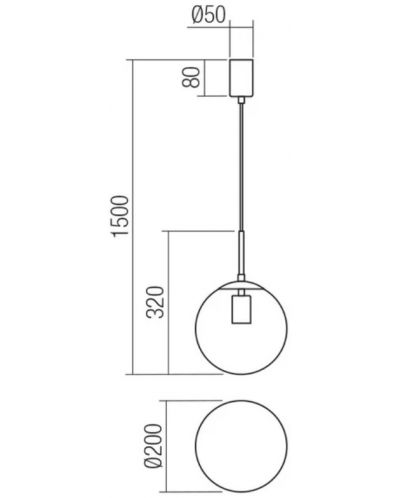 Пендел Smarter - Global 01-3166, IP20, 240V, E27, 1 x 42W, черен мат - 2