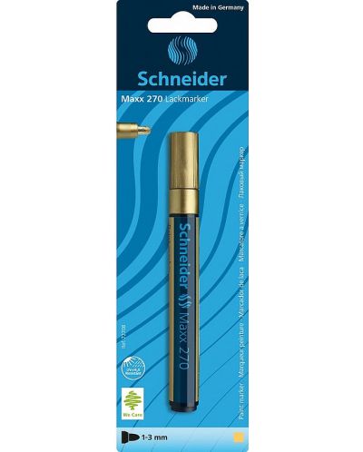 Перманентен лаков маркер Schneider Maxx 270 - 3 mm, златист, блистер
