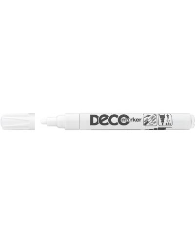 Перманентен маркер Ico Deco - объл връх, бял - 1