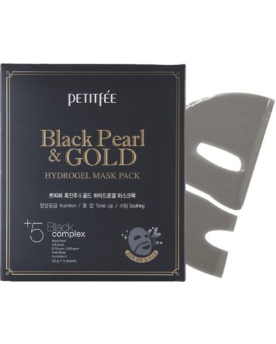 Petitfee & Koelf Хидрогелна маска Black Pearl & Gold, 32 g - 5