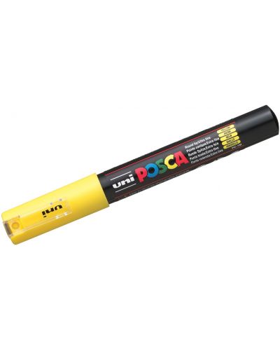 Перманентен маркер с объл връх Uni Posca - PC-1M, 1.0 mm, жълт - 1