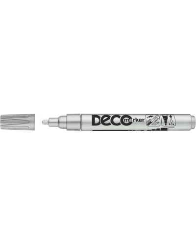 Перманентен маркер Ico Deco - объл връх, сребрист - 1