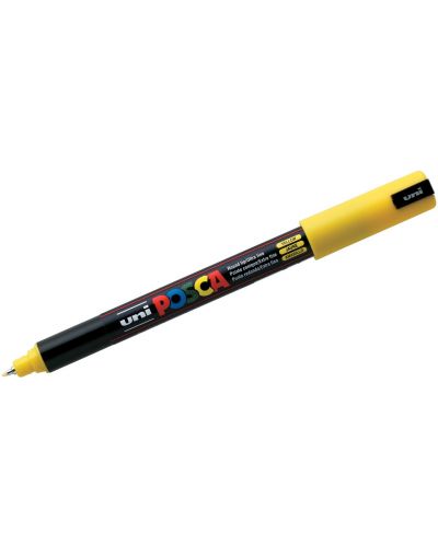 Перманентен, ултра фин маркер Uni Posca - PC-1MR, 0.7 mm, жълт - 1