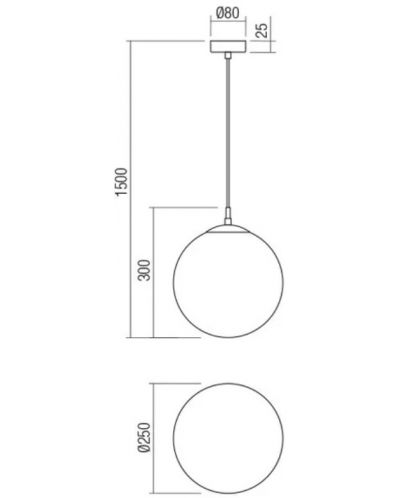 Пендел Smarter - Bowling 01-3154, IP20, E27, 1 x 42W, черен мат - 2