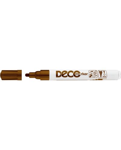 Перманентен маркер Ico Deco - объл връх, кафяв - 1