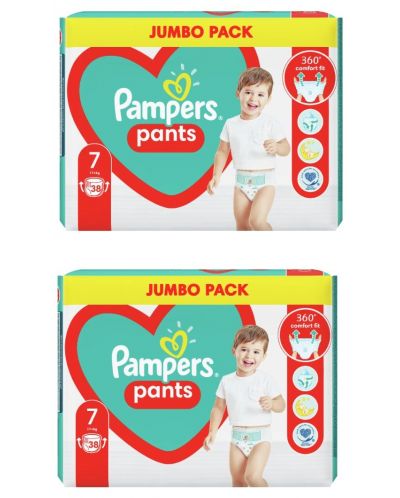 Пелени гащи Pampers Pants - JP, Размер 7, 17+ kg, 2 х 38 броя - 1