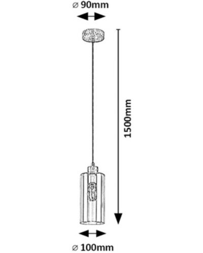 Пендел Rabalux - Tanno 72141, IP20, E27, 1 x 25 W, черен/дъб - 5