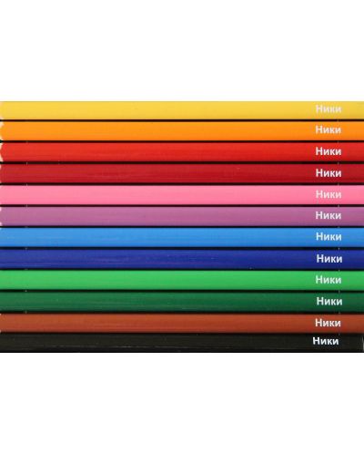 Персонализирани цветни моливи Jolly Superstick Delta - метална кутия, 12 цвята, Ники - 2
