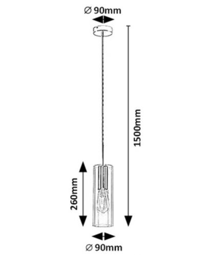 Пендел Rabalux - Esta 72048, IP20, 230V, E27, 1 x 40W, хром - 10