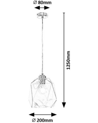 Пендел Rabalux - Shivani 72012, IP20, E27, 1 x 40 W, сребрист - 6