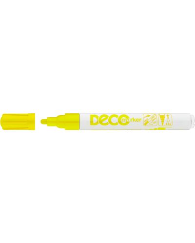 Перманентен маркер Ico Deco - объл връх, жълт - 1