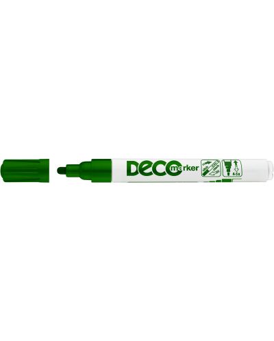 Перманентен маркер Ico Deco - объл връх, зелен - 1