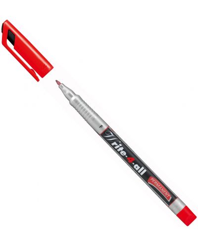 Перманентен тънкописец Stabilo - Write-4-All, 0.7 mm, червен - 2