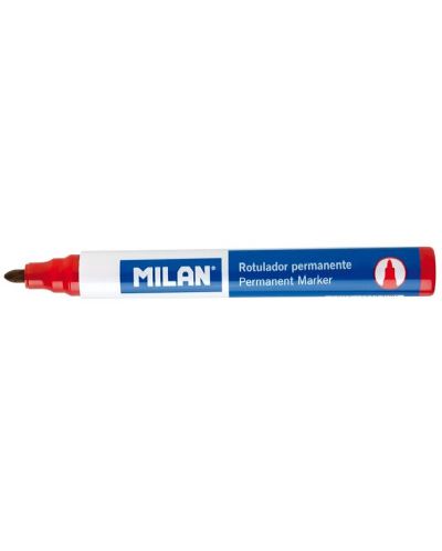 Перманентен маркер Milan - Объл, червен - 1