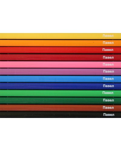 Персонализирани цветни моливи Jolly Superstick Delta - метална кутия, 12 цвята, Павел - 2