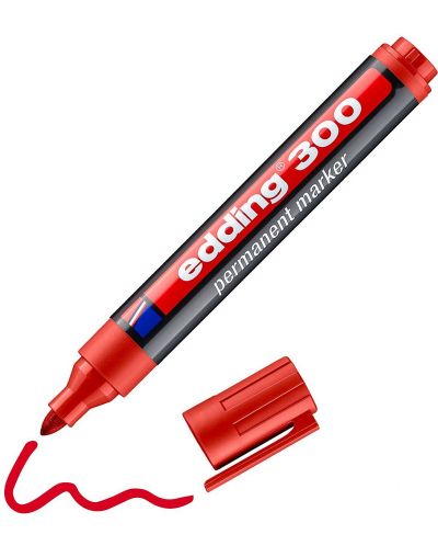 Перманентен маркер Edding 300 - Червен - 1
