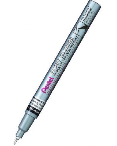 Перманентен маркер Pentel Paint MFP10 - 0.6 mm, сребрист - 1