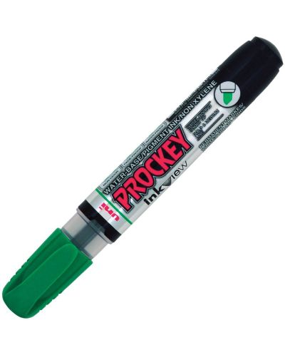 Перманентен маркер Uni Prockey - PM-225F, на водна основа, 1.4-2.0 mm и 3.7 mm, зелен - 1