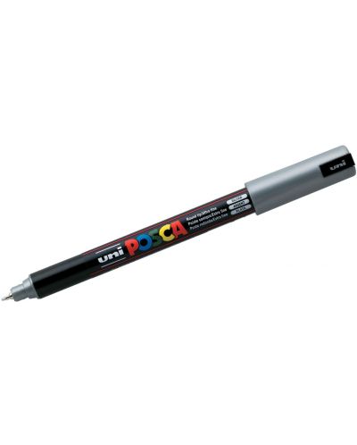 Перманентен, ултра фин маркер Uni Posca - PC-1MR, 0.7 mm, сребърен - 1