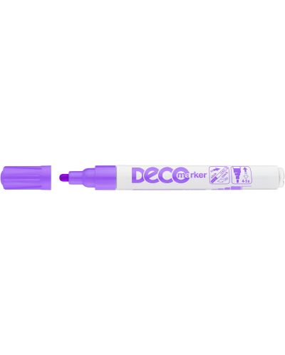 Перманентен маркер Ico Deco - объл връх, лилав - 1