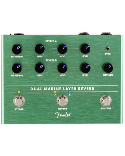 Педал за звукови ефекти Fender - Dual Marine Layer Reverb, зелен - 1