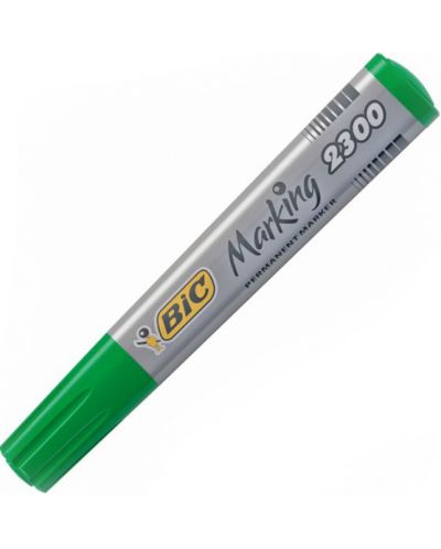 Перманентен маркер Bic - 2300 скосен връх, зелен - 1