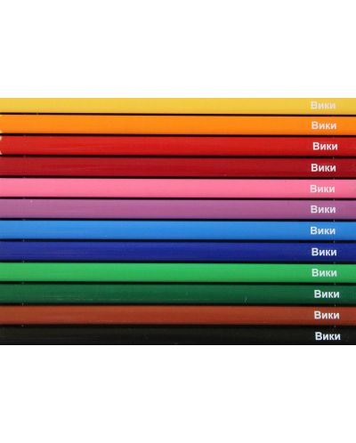 Персонализирани цветни моливи Jolly Superstick Delta - метална кутия, 12 цвята, Вики - 2