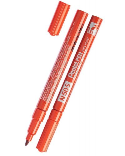 Перманентен маркер Pentel N50S - 1.0 mm, червен - 1