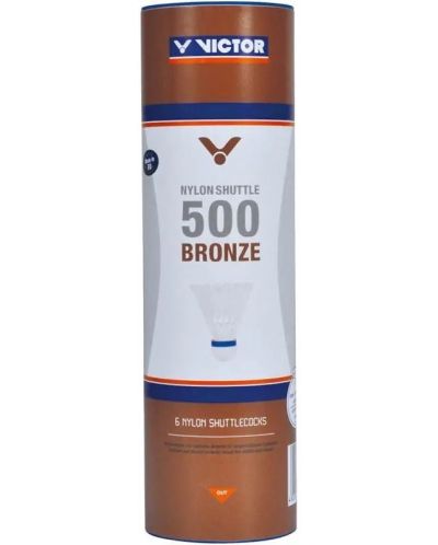 Перца за бадминтон VICTOR - Nylon 500, 6 броя, жълти - 1