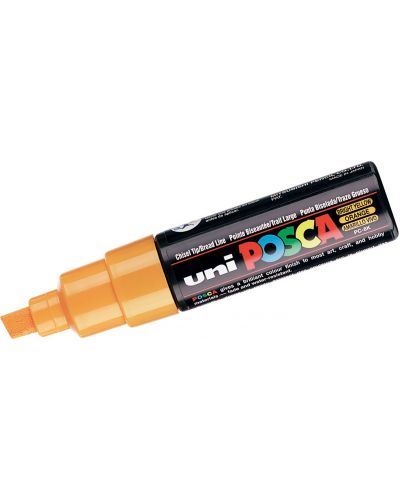 Перманентен маркер със скосен връх Uni Posca - PC-8K, 8 mm, ярко жълт - 1