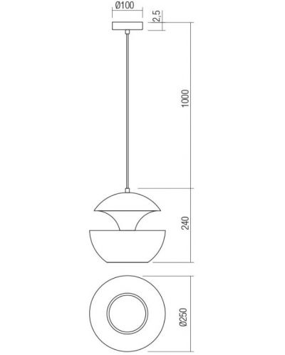 Пендел Smarter - Lampu 01-2712, IP20, 240V, E27, 1x42W, черен мат - 2