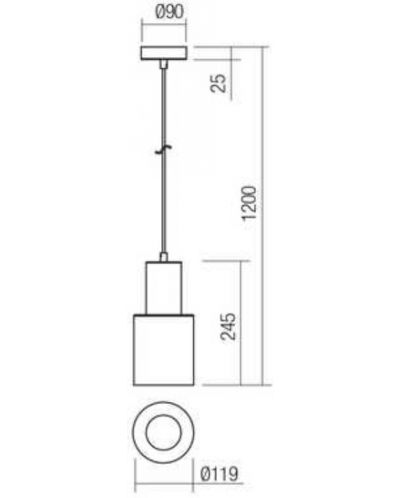 Пендел Smarter - Aurum 01-3080, IP20, 240V, E27, 1x15W, черен мат - 2