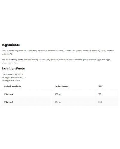 Pharma Vitamin A + E Drops, 30 ml, OstroVit - 2