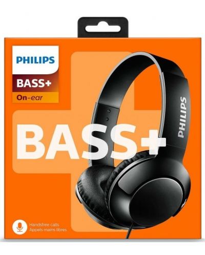 Слушалки с микрофон Philips BASS+, Черни - 2