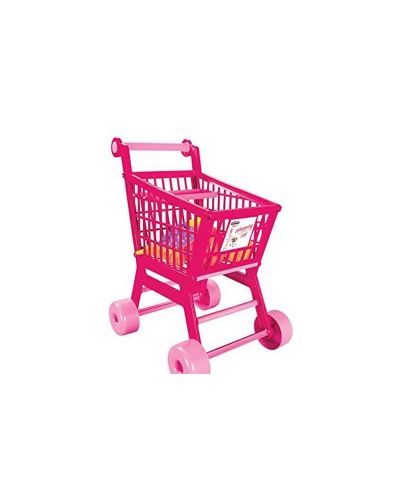 Детска играчка Pilsan - Количка за пазаруване, розова - 1