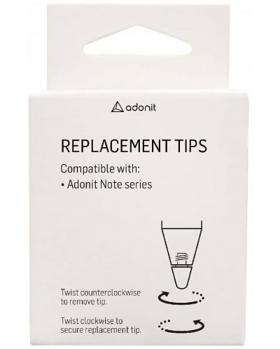 Писци Adonit - Replacement Tips, Note/Note-M, 3 броя, черни - 2
