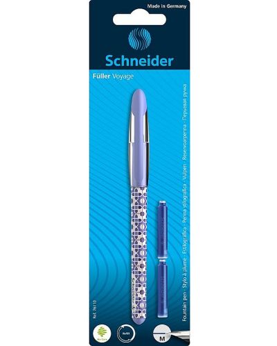 Комплект писалка Schneider Voyage M - С 2 патрончета мастило, асортимент - 1