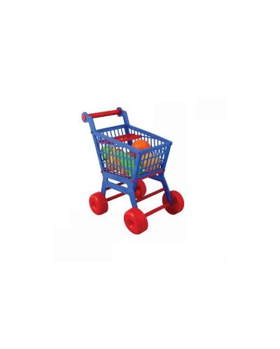 Детска играчка Pilsan - Количка за пазаруване, синя - 1