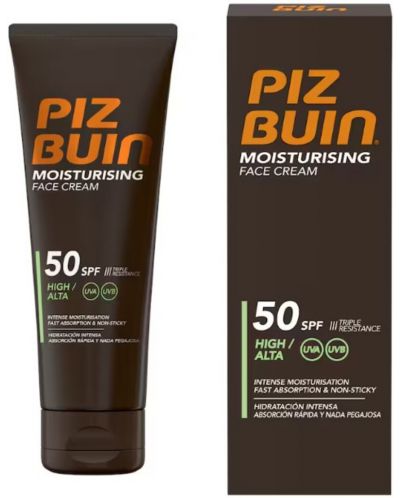 Piz Buin Moisturising Слънцезащитен крем за лице SPF50, 50 ml - 2