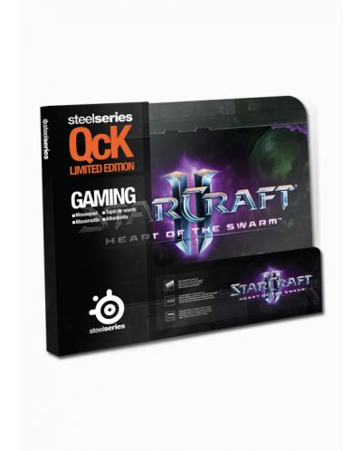 Гейминг подложка SteelSeries - QcK Starcraft II: Heart of the Swarm Logo Edition, M, мека, сива