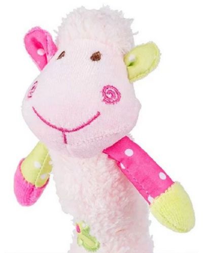 Писукаща играчка с гризалка Babyono - Овца розова - 2