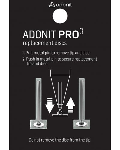 Писци Adonit - Replacement Disc, Pro 4/Pro 3/Mini 4, 2 броя, сребристи - 2
