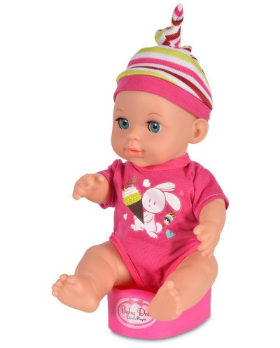 Пишкаща кукла Moni Toys - С легло и стол за хранене, 31 cm - 3