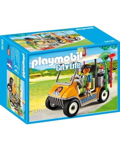 Комплект фигурки Playmobil City Life - Количка на пазач в зоопарк - 1
