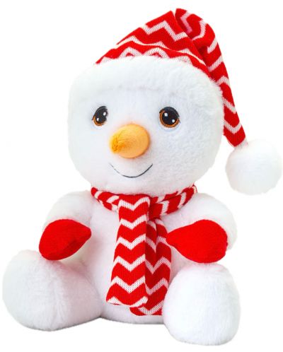 Плюшена играчка Keel Toys Keeleco - Снежен човек с шапка и шал, 20 cm - 1