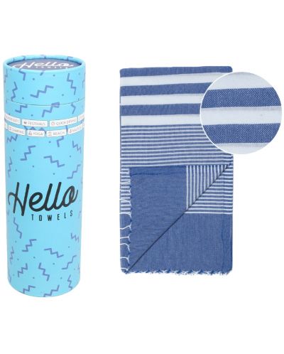 Памучна кърпа в кутия Hello Towels - Malibu, 100 х 180 cm, синя - 1