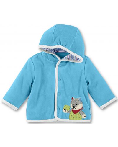 Плюшено бебешко палтенце Sterntaler - Вълк, 62 cm, синьо - 1