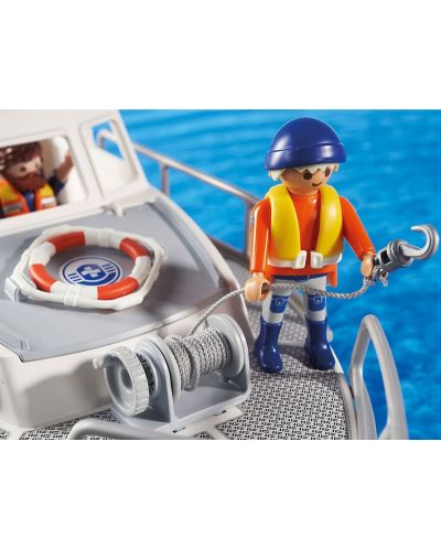 Конструктор Playmobil City Action - Моторна спасителна лодка с водно оръдие за гасене на пожари - 4