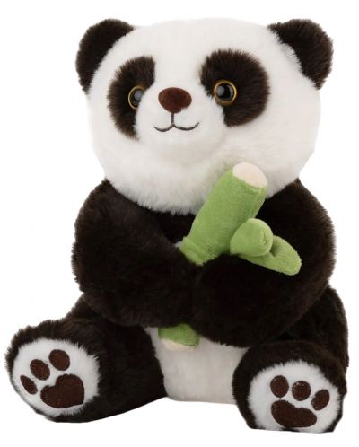 Плюшена играчка Амек Тойс - Панда с бамбук, 23 cm - 1