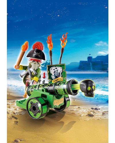 Фигурки Playmobil Pirates - Пиратски капитан със зелено оръдие - 3